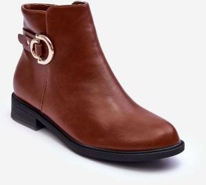 Leather flat-heeled shoes brown Meronei