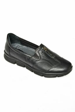 Fox Shoes P555190403 Black Genuine Leather Comfort Orthopedic Sole Women's Shoe