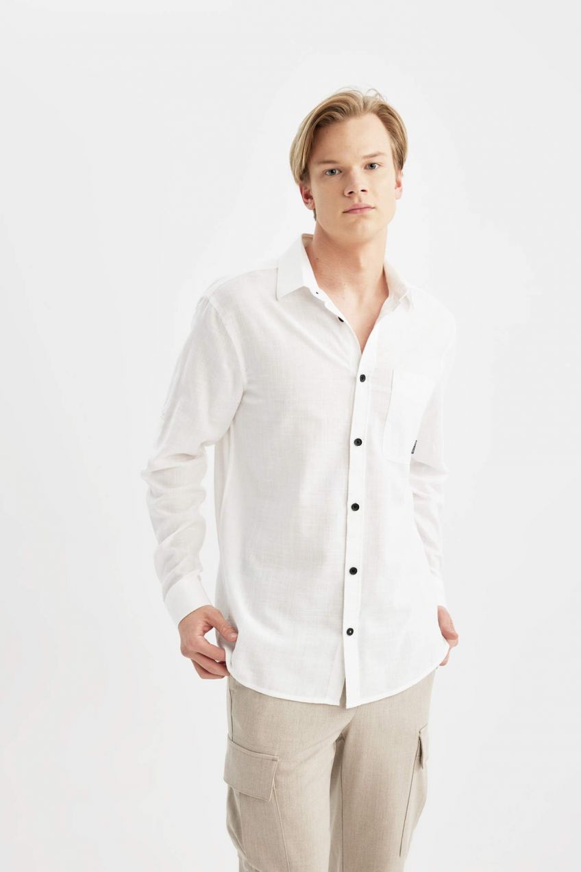 DEFACTO Regular Fit Cotton Long Sleeve Shirt