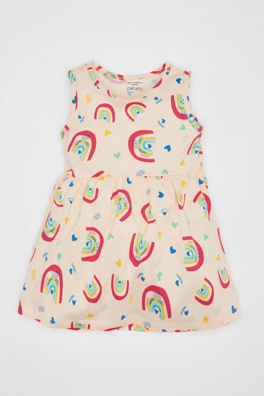 DEFACTO Baby Girl Patterned Sleeveless Dress
