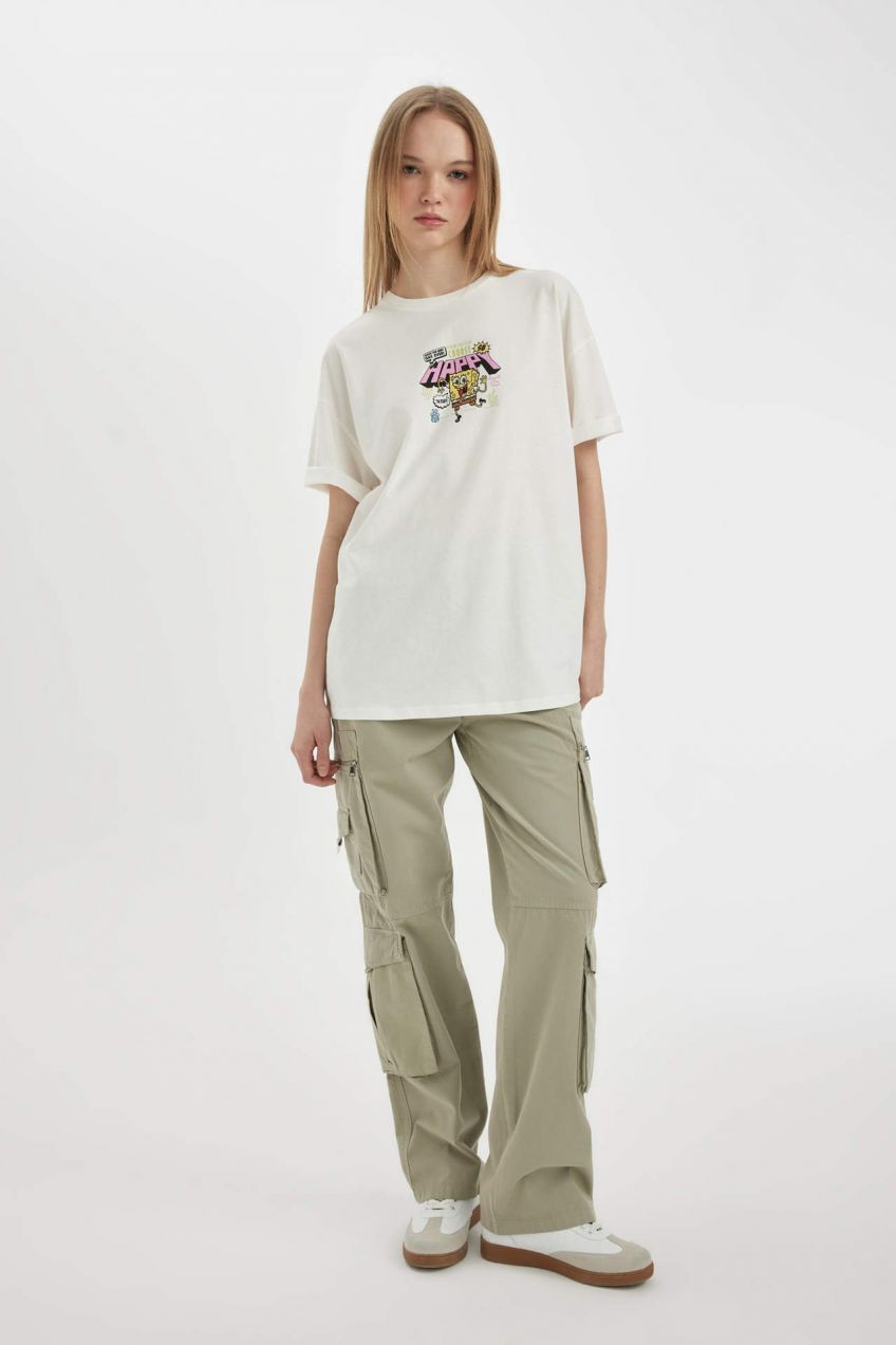 DEFACTO Straight Fit Cargo Gabardine Trousers