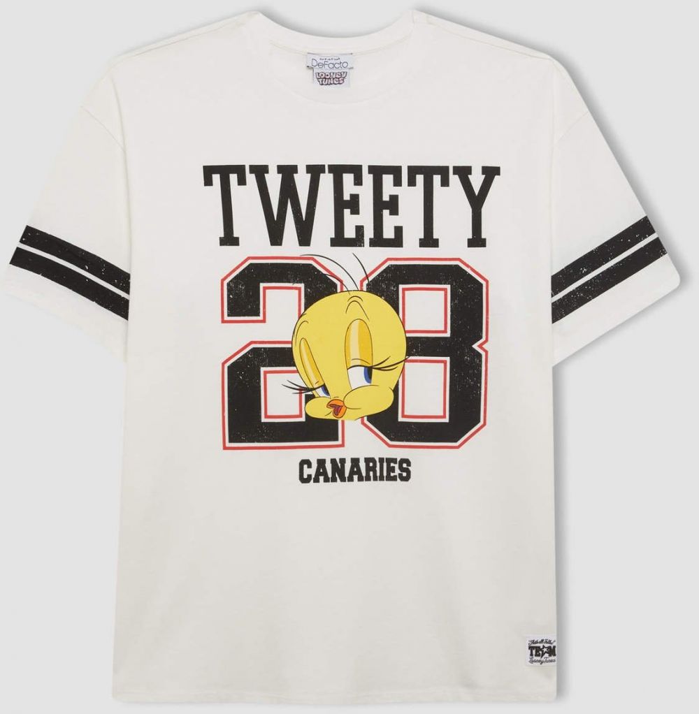 DEFACTO Oversize Fit Looney Tunes Licensed Crew Neck Printed Short Sleeve T-Shirt