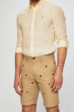 Tommy Hilfiger Krátke nohavice - BROOKLYN SHORT EMBRO béžové