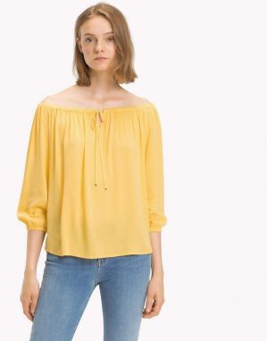 Tommy Hilfiger Top - RACHEL TOP LS žltý