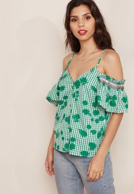Tommy Hilfiger Top - HELENE TOP SS zelený