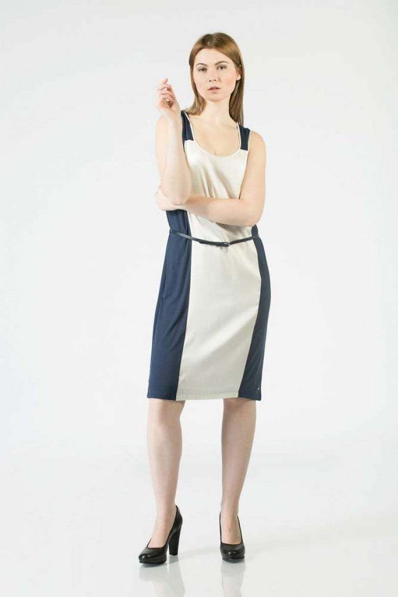 Tommy Hilfiger Šaty - BLOOM SCOOP NK DRESS NS modré