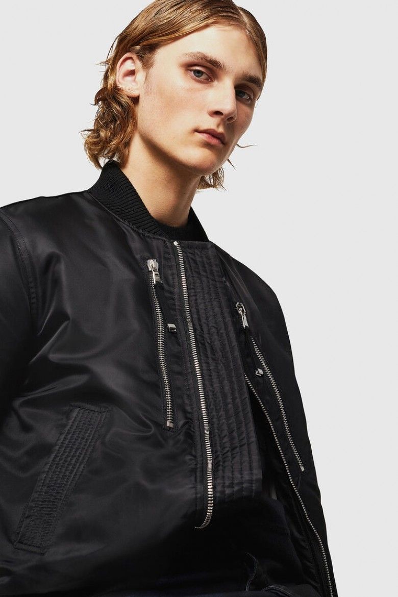 Diesel Bunda - WBOM JACKET čierna
