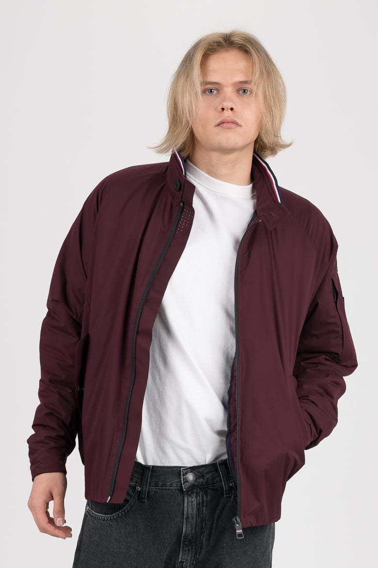 Tommy Hilfiger Bunda - STRETCH HARRINGTON bordová