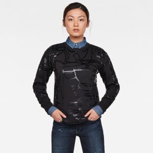 G-STAR Sveter - Line art ao xzyph r sw wmn l\s čierna