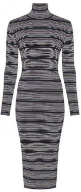 Tommy Hilfiger Šaty - METALLIC HIGH-NK DRESS LS biela/čierna
