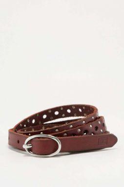 Tommy Hilfiger Opasok - ABILENE BELT hnedý