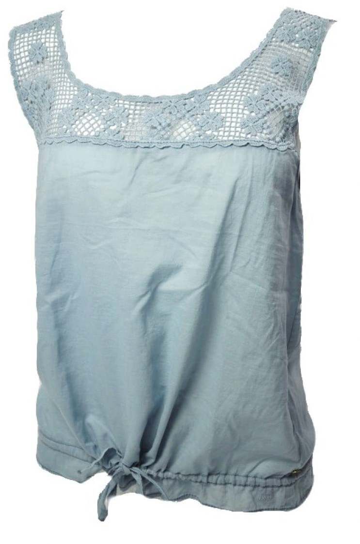 Tommy Hilfiger Top - elaine woven tan modrý