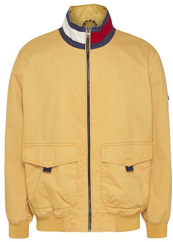 Tommy Jeans Bunda - TJM COTTON FLAG COLLAR BOMBER žltá
