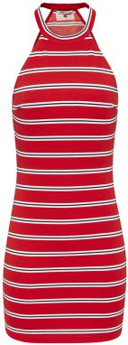 Tommy Jeans Šaty - TJW STRIPED RACER BODYCON DRESS červené