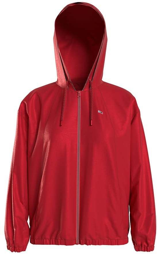 Tommy Jeans Bunda - TJW YOKE TAPE RIB WINDBREAKER červená