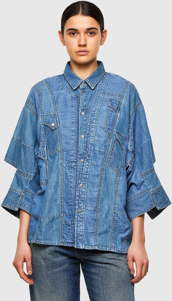Diesel Košeľa - DE-RINGLE-MM-SP SHIRT modrá