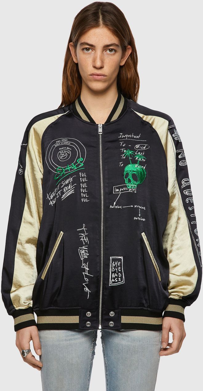 Diesel Bunda - GFRANKHB JACKET čierno-zlatá