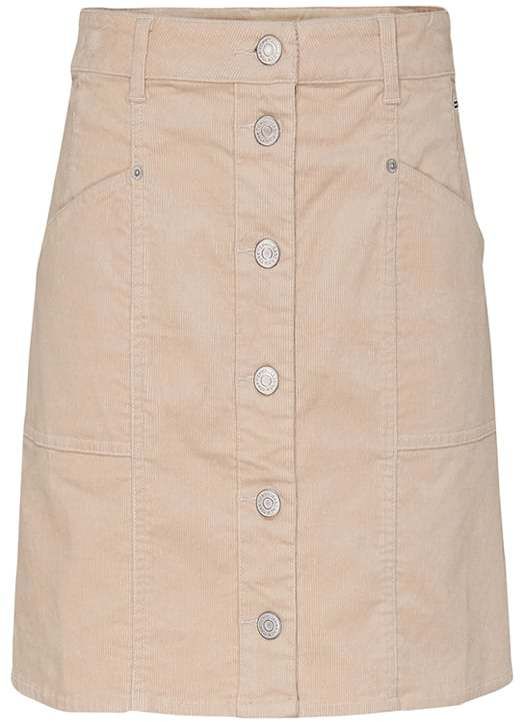 Tommy Jeans Sukňa - TJW CORD BUTTON THRU MINI SKIRT béžová