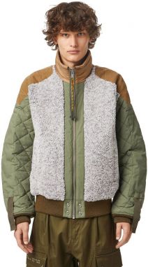 Diesel Bunda - W-POW-TEDDY JACKET zelená