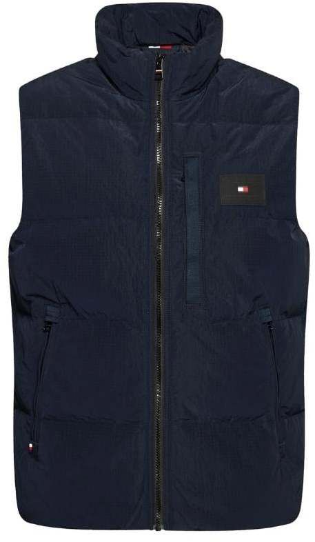 Tommy Hilfiger Vesta - HIGH LOFT STAND COLLAR VEST modrá