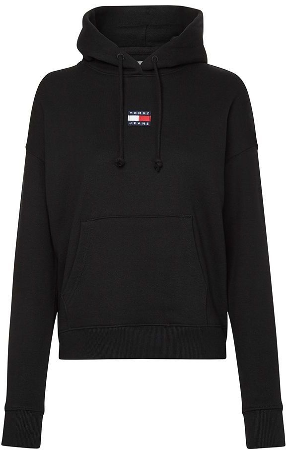 Tommy Jeans Mikina - TJW TOMMY CENTER BADGE HOODIE čierna