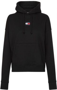 Tommy Jeans Mikina - TJW TOMMY CENTER BADGE HOODIE čierna