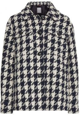 Tommy Hilfiger Bunda - WOOL BLEND HOUNDST OTW SHACKET vzorovaná