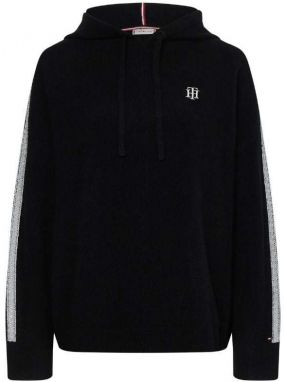 Tommy Hilfiger Sveter - TH FLEX RELAXED HOODIE SWEATER čierny