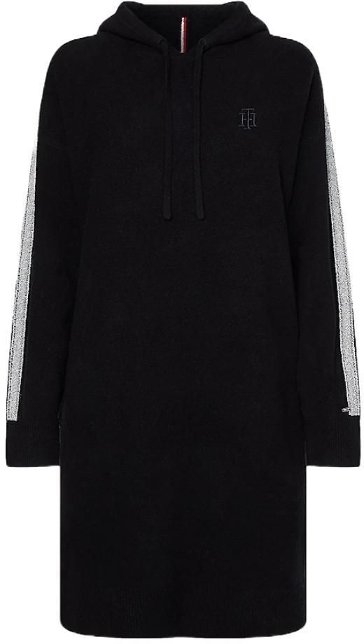 Tommy Hilfiger Šaty - TH FLEX RELAXED HOODIE DRESS LS čierne