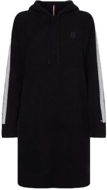 Tommy Hilfiger Šaty - TH FLEX RELAXED HOODIE DRESS LS čierne