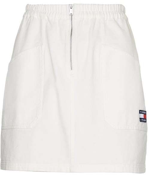 Tommy Jeans Sukňa - TJW SURPLUS ZIP MINI SKIRT biela