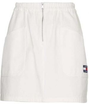 Tommy Jeans Sukňa - TJW SURPLUS ZIP MINI SKIRT biela