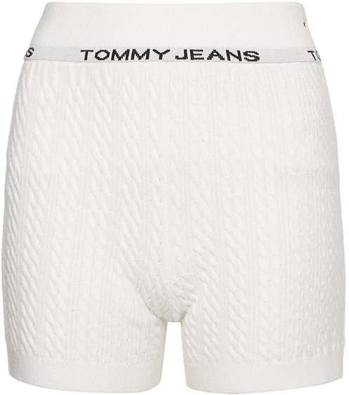 Tommy Jeans Krátke nohavice - TJW CABLE KNIT LOUNGE SHORT biele