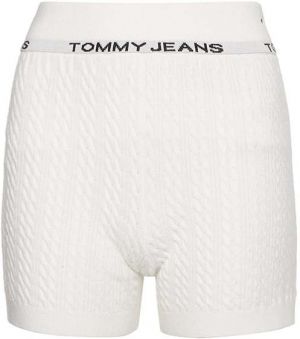 Tommy Jeans Krátke nohavice - TJW CABLE KNIT LOUNGE SHORT biele