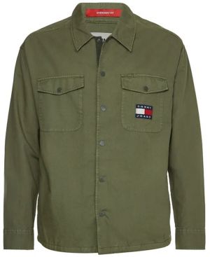 Tommy Jeans Košeľa - TJM SPRING DOBBY COACH SHIRT zelená