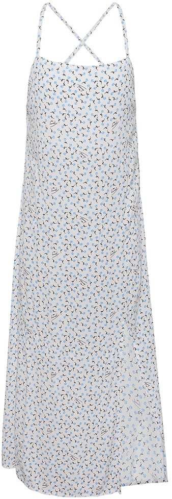 Tommy Jeans Šaty - TJW PRINTED SIDE SLIT MIDI DRESS biele