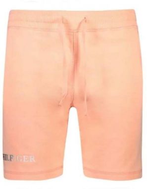 Tommy Hilfiger Krátke nohavice - CONTRAST STITCH SWEATSHORT oranžové