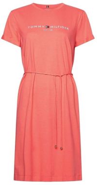 Tommy Hilfiger Šaty - TH COOL REG HILFIGER  DRESS SS oranžové