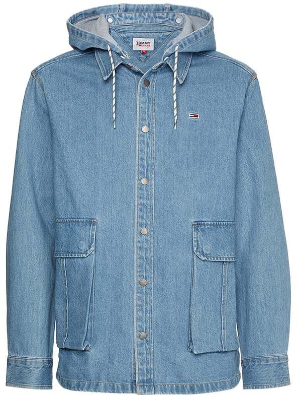 Tommy Jeans Bunda - TJM SURPLUS DENIM OVERSHIRT modrá