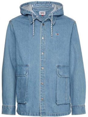 Tommy Jeans Bunda - TJM SURPLUS DENIM OVERSHIRT modrá