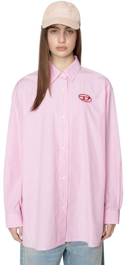 Diesel Košeľa - C-BRUCE-STR SHIRT ružová