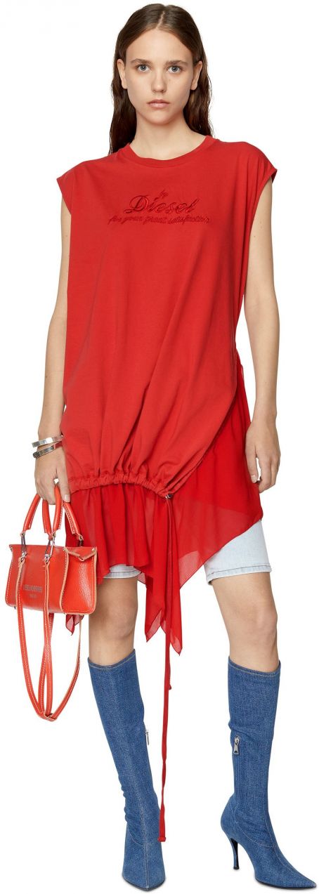 Diesel Šaty - D-ROLLETTE DRESS červené