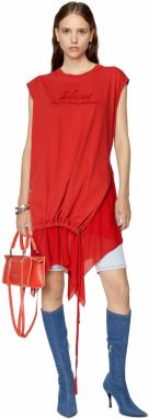 Diesel Šaty - D-ROLLETTE DRESS červené