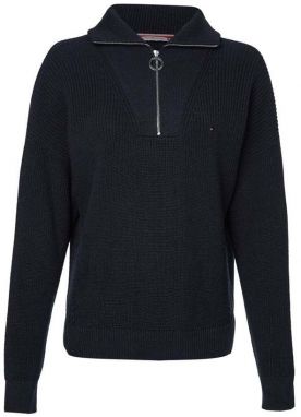Tommy Hilfiger Sveter - HAYANA CABLE ZIP-UP SWEATER modrý