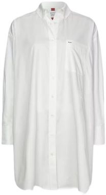 Tommy Hilfiger Šaty - ICONS CO ARCHIVE SHIRT DRESS LS biele
