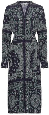 Tommy Hilfiger Šaty - BANDANA VIS MIDI SHIRT DRESS LS modré