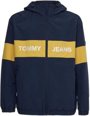 Tommy Jeans Bunda - TJM CHEST BLOCK NYLON JACKET modrá