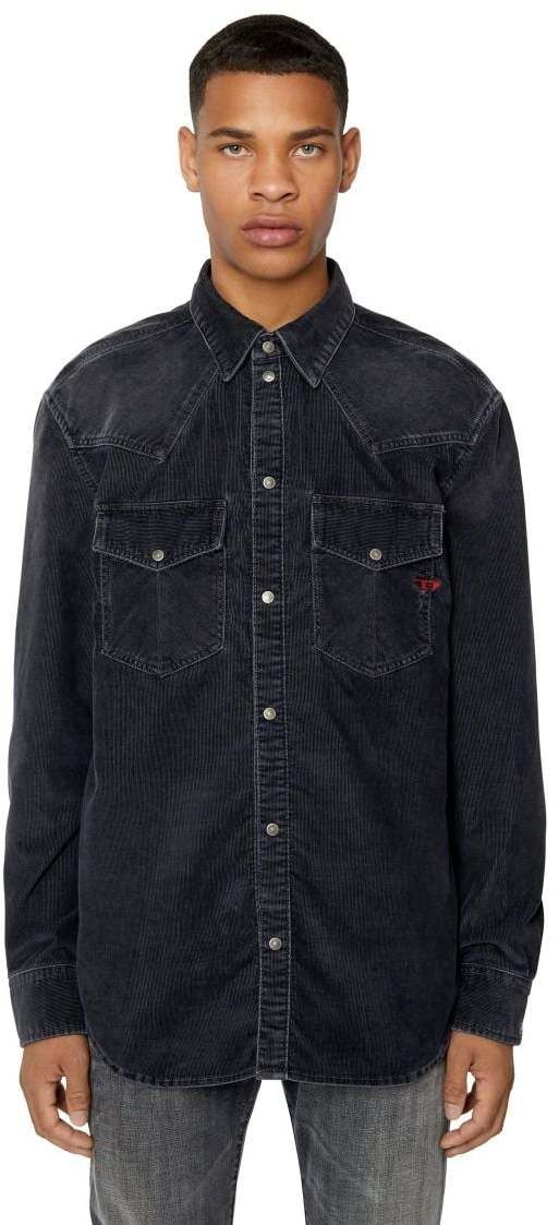 Diesel Košeľa - D-OCEAN SHIRT čierna