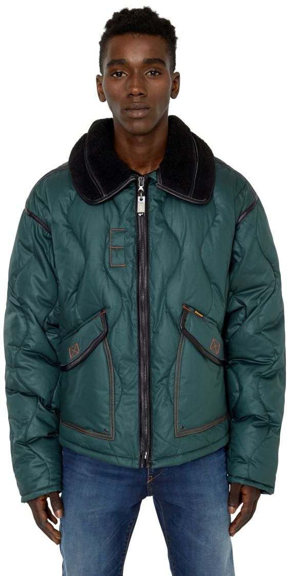 Diesel Bunda - W-PETRIT JACKET zelená