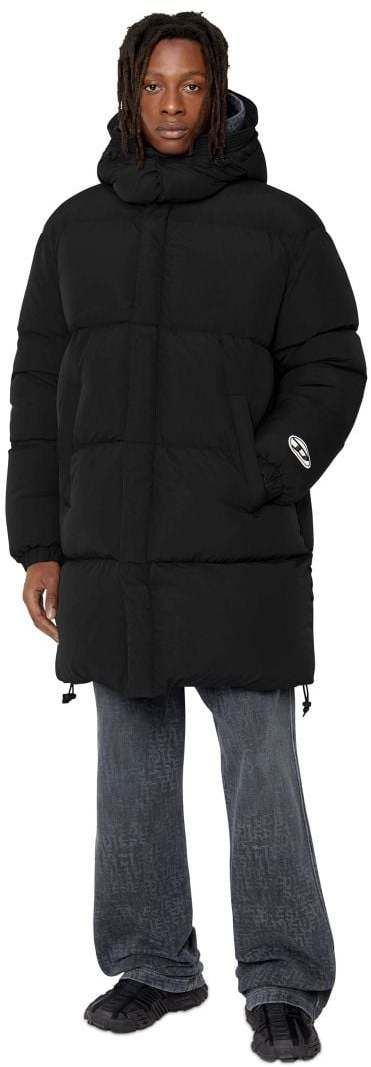 Diesel Bunda - W-ROLF-LONG-NW JACKET čierna